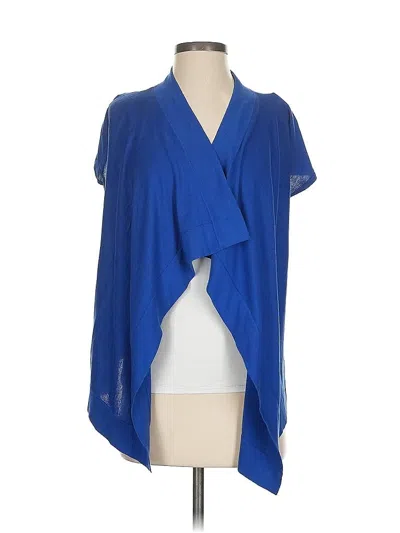 Pre-owned Kenneth Cole New York Silk Cardigan Sweater In Blue