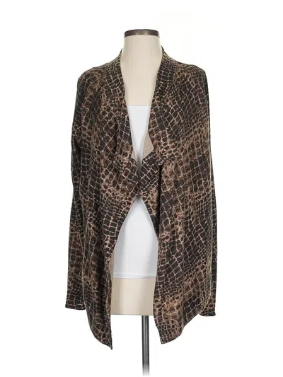 Pre-owned Kenneth Cole New York Silk Cardigan Sweater In Brown