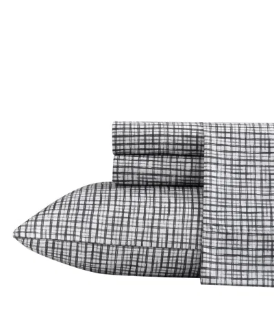 Kenneth Cole New York Sketchy Check Microfiber 4-pc. Sheet Set, Queen In Gray