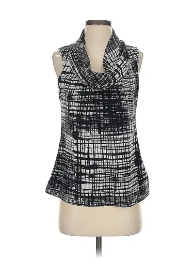 Pre-owned Kenneth Cole New York Sleeveless Silk Top Gray Cowl Neck Tops