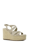 Kenneth Cole New York Solace Platform Wedge Sandal In Almond- Kid Suede
