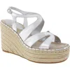 Kenneth Cole New York Solace Platform Wedge Sandal In Silver