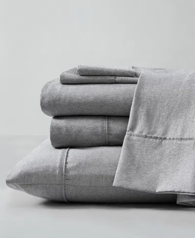 Kenneth Cole New York Solid Cationic Brushed Microfiber 4 Piece Sheet Set, King In Smoke
