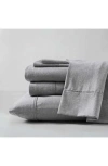 Kenneth Cole New York Solid Cationic Brushed Sheet Set In Dark Grey