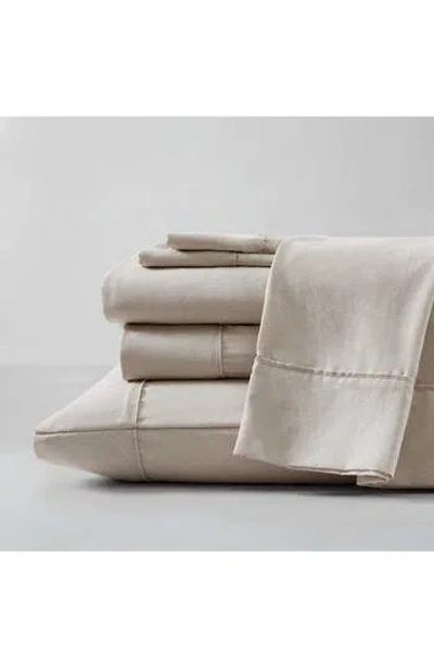 Kenneth Cole New York Solid Cationic Brushed Sheet Set In Light Beige