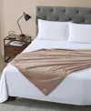Kenneth Cole New York Solid Faux Fur Throw Blanket, 70" X 50" In Brown