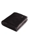 Kenneth Cole New York Solid Faux Fur Throw In Dark Brown