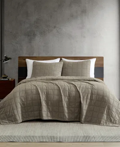 Kenneth Cole New York Solid Stonewashed 3-pc. Quilt Set, Full/queen In Neutral