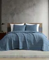 Kenneth Cole New York Solid Stonewashed 3-pc. Quilt Set, King In Blue