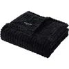 Kenneth Cole New York Solid Textured Plush Throw In Black