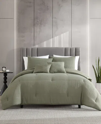 Kenneth Cole New York Solid Variegated Waffle 2-pc. Comforter Set, Twin In Green