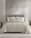 Kenneth Cole New York Solid Variegated Waffle Comforter Set In Neutral