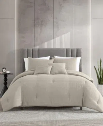 Kenneth Cole New York Solid Variegated Waffle Comforter Set In Neutral
