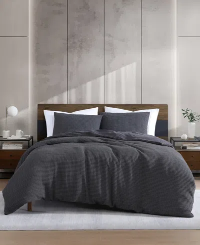 Kenneth Cole New York Solid Waffle 3-pc. Duvet Cover Set, King In Gray