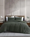 Kenneth Cole New York Solid Waffle Comforter Sets In Forest Green