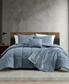 Kenneth Cole New York Solid Washed 5-pc. Comforter Set, Full/queen In Blue