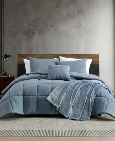 Kenneth Cole New York Solid Washed 5-pc. Comforter Set, King In Black