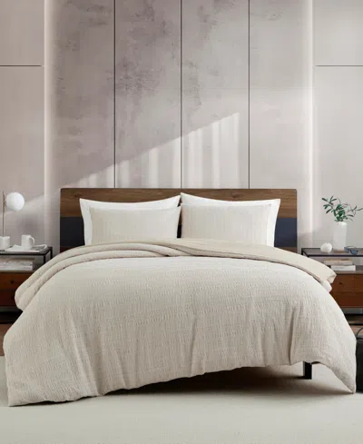 Kenneth Cole New York Stitched Gauze Jacquard 3-pc. Comforter Set, Full/queen In Neutral