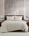 Kenneth Cole New York Stitched Gauze Jacquard Duvet Cover Set In Neutral