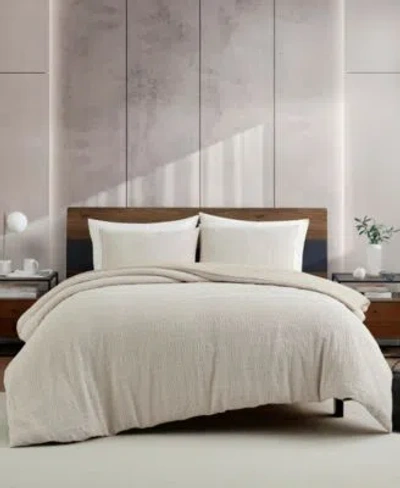 Kenneth Cole New York Stitched Gauze Jacquard Duvet Cover Set In Neutral