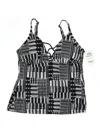 Kenneth Cole New York Swimsuit Top Black Graphic Pattern Swimwear In Black