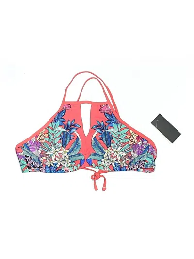 Kenneth Cole New York Swimsuit Top Red Print Pattern Swimwear In Multi