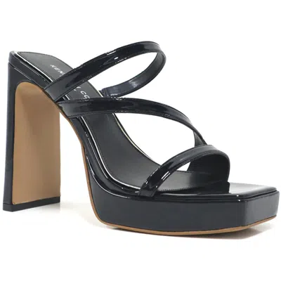 Kenneth Cole New York Tala Womens Patent Slip-on Mule Sandals In Black