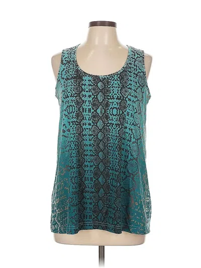 Pre-owned Kenneth Cole New York Tank Top Teal Halter Neckline Tops In Blue