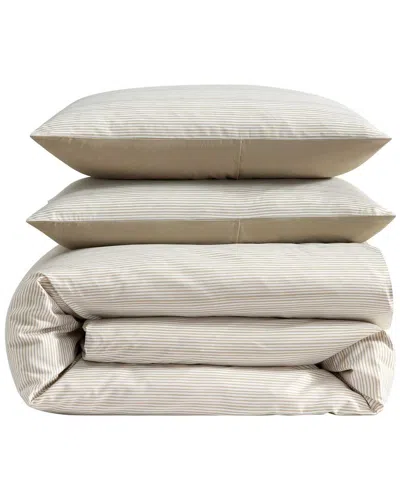 Kenneth Cole New York Textured Stripe Duvet Set In Neutral