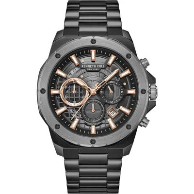Kenneth Cole New York The Hollis Chronograph Bracelet Watch, 45mm In Black