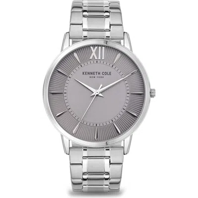 Kenneth Cole New York Three Hand Quartz Bracelet Watch, 44mm In Silver