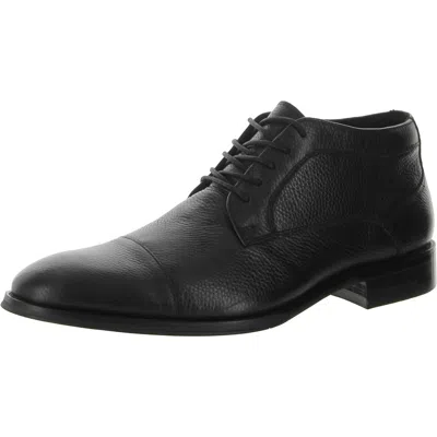 Kenneth Cole New York Tully Mens Leather Comfort Ankle Boots In Black