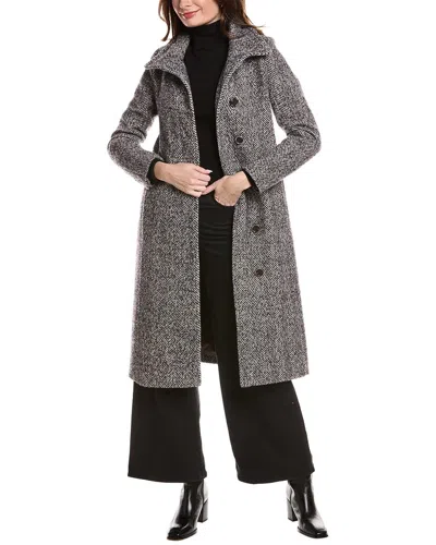 KENNETH COLE NEW YORK TWEED WOOL-BLEND WALKER COAT