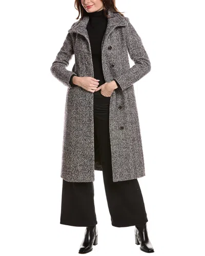Kenneth Cole New York Tweed Wool-blend Walker Coat In Animal Print