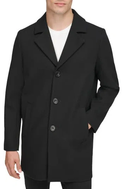 Kenneth Cole New York Twill Car Coat In Black