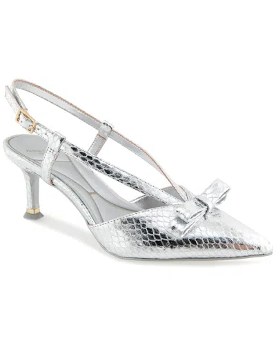 Kenneth Cole New York Umayra Snakeskin Pump In Silver