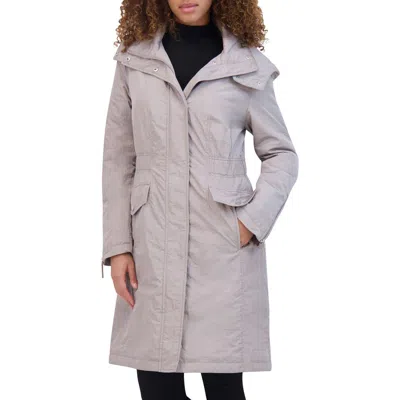Kenneth Cole New York Water Resistant Hooded Jacket In Silver
