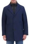 Kenneth Cole New York Water Resistant Jacket With Quilted Bib In Blue