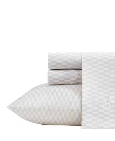 Kenneth Cole New York Wavy Checker Microfiber 4-pc. Sheet Set, King In White