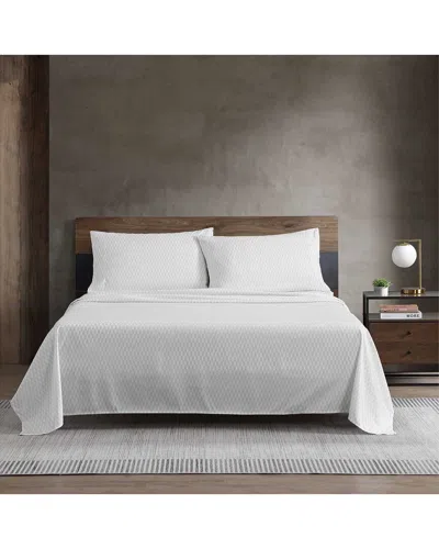 Kenneth Cole New York Wavy Checker Sheet Set In White