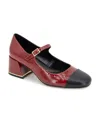 Kenneth Cole New York Women's Alec Block Heel Mary Jane Pumps In Rio Red,black