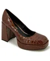 Kenneth Cole New York Bri Pump Womens Slip On Block Heel Pumps In Cognac