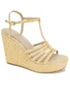 Kenneth Cole New York Women's Celia Platform Wedge Sandals In Natural Raffia