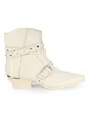 Kenneth Cole New York Women's Cheyenne Studded Leather Booties In White