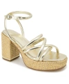 Kenneth Cole New York Daphne Ankle Strap Platform Sandal In Soft Gold