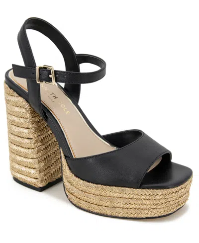 Kenneth Cole New York Women's Dolly Platform Sandals In Black Leather