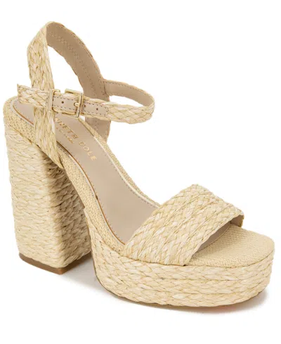 Kenneth Cole New York Women's Dolly Platform Sandals In Natural Raffia