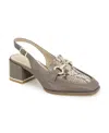 Kenneth Cole New York Women's Elina Block Heel Loafers In Shitake Leather