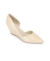 Kenneth Cole New York Ellis Womens Leather Slip On D'orsay In Nude Patent