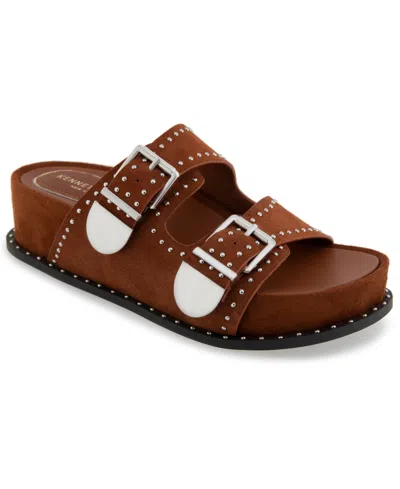 Kenneth Cole New York Women's Gradie Wedge Sandals In Cognac Suede